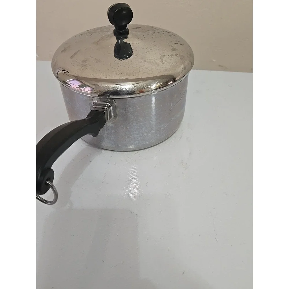 VTG Farberware 2 Qt Saucepan w/ Lid Stainless Steel Aluminum Clad Pot USA Retro
